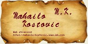 Mahailo Kostović vizit kartica